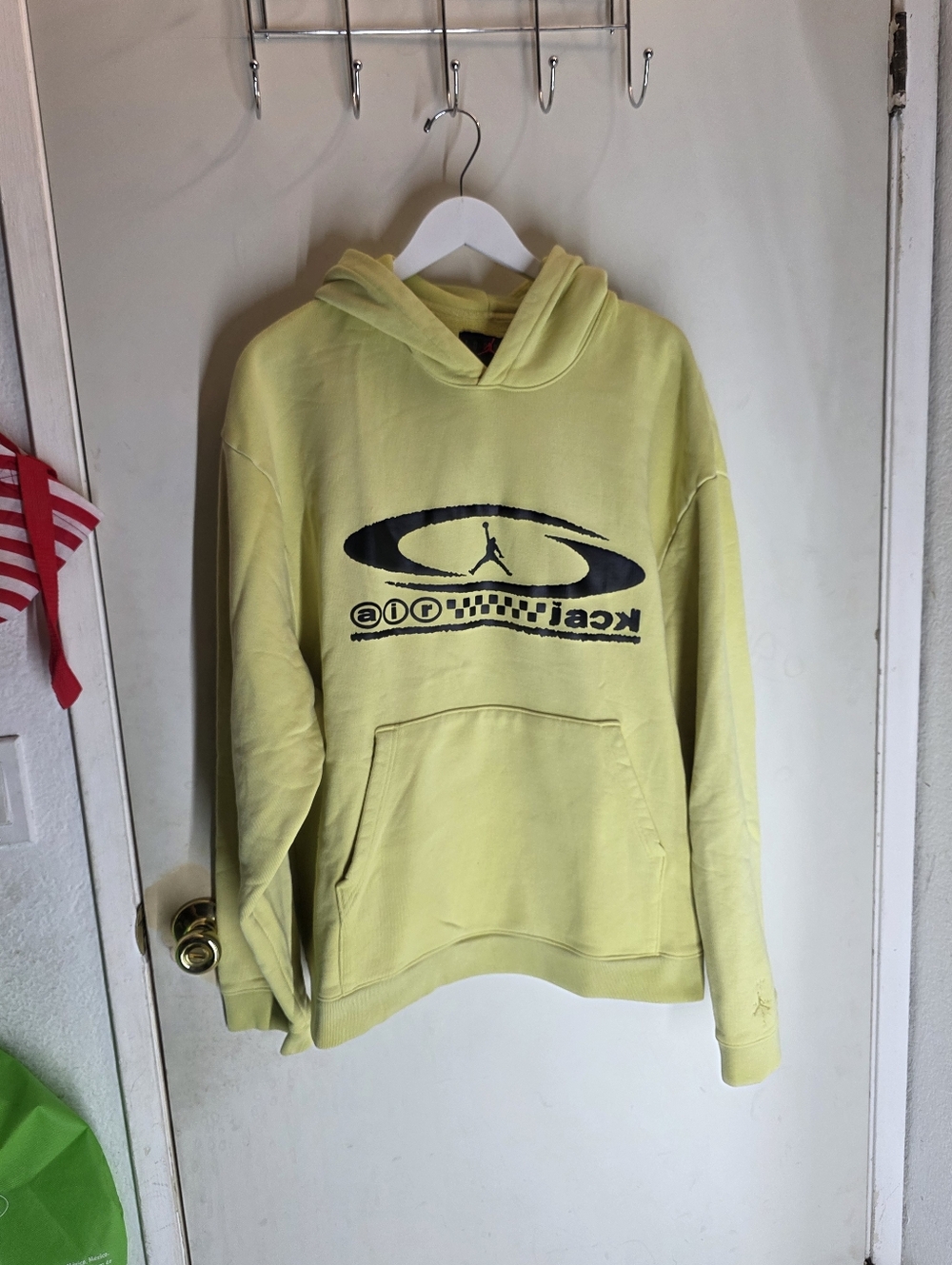NWT Air Jordan x Travis Scott Celery Pullover Hoodie YELLOW Men's